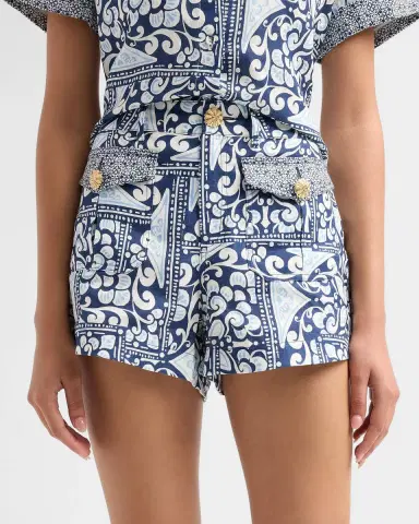 Cara Cara Xenia Floral Linen Shorts | Thumbnail 3