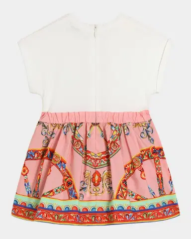 Dolce & Gabbana Girl's Carretto-Print Cotton Dress & Bloomers Set, Size 3M-24M | Thumbnail 2 Dolce & Gabbana Girl's Carretto-Print Cotton Dress & Bloomers Set, Size 3M-24M | Thumbnail 2
