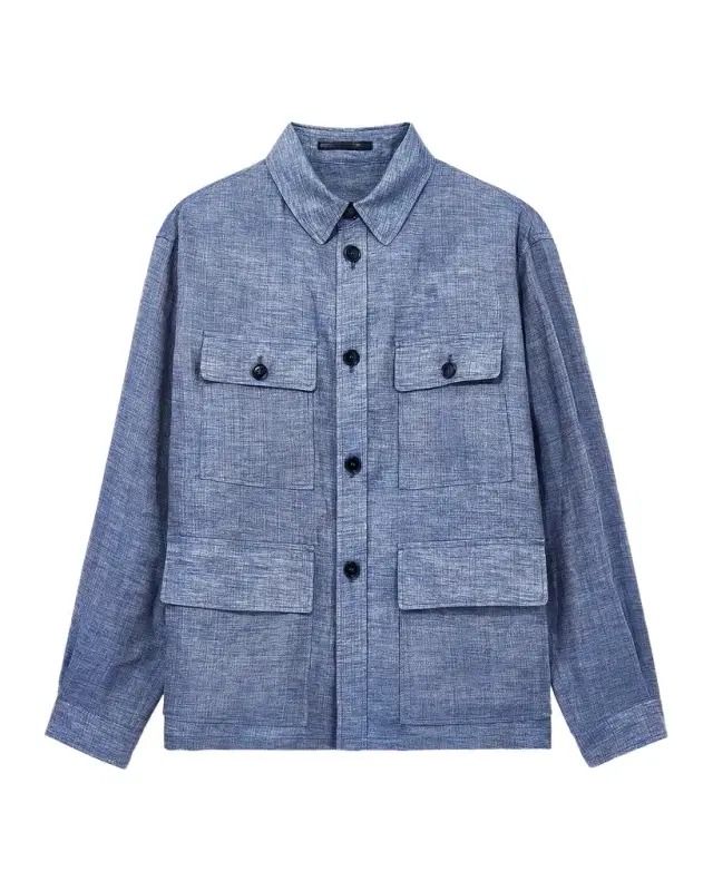 Giorgio Armani Men 's Linen Flap-Pocket Field Jacket