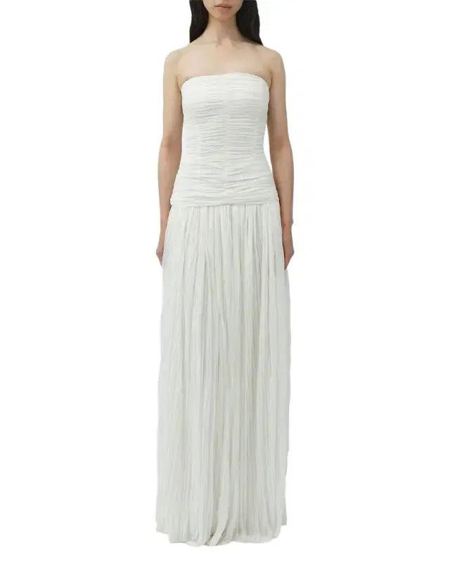 Simkhai Danielle Strapless Crinkle Jersey Bustier Gown