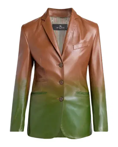 Etro Ombre Leather Single-Breasted Jacket | Thumbnail 1 Etro Ombre Leather Single-Breasted Jacket | Thumbnail 1
