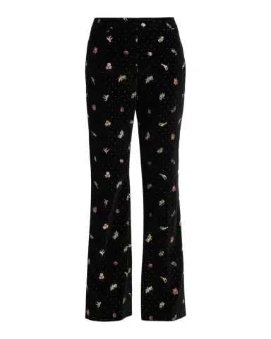 Etro Polka-Dot Velvet Flare Trousers | Thumbnail 1 Etro Polka-Dot Velvet Flare Trousers | Thumbnail 1