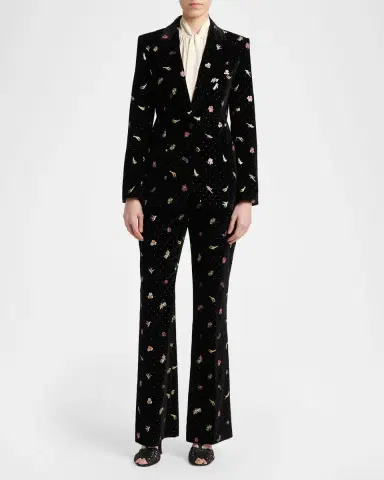 Etro Polka-Dot Velvet Single-Breasted Jacket | Thumbnail 2 Etro Polka-Dot Velvet Single-Breasted Jacket | Thumbnail 2