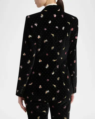 Etro Polka-Dot Velvet Single-Breasted Jacket | Thumbnail 3 Etro Polka-Dot Velvet Single-Breasted Jacket | Thumbnail 3