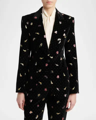Etro Polka-Dot Velvet Single-Breasted Jacket | Thumbnail 4 Etro Polka-Dot Velvet Single-Breasted Jacket | Thumbnail 4