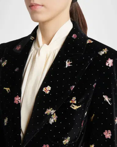 Etro Polka-Dot Velvet Single-Breasted Jacket | Thumbnail 5 Etro Polka-Dot Velvet Single-Breasted Jacket | Thumbnail 5