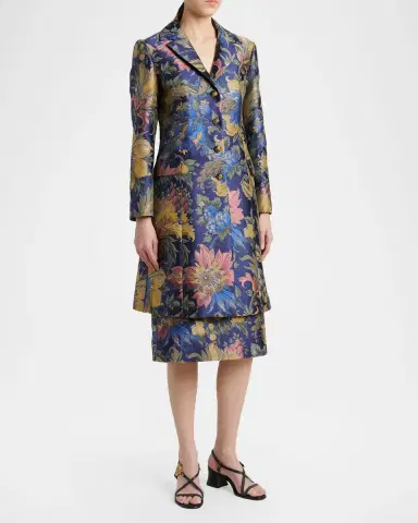 Etro Floral Jacquard Single-Breasted A-Line Jacket | Thumbnail 4 Etro Floral Jacquard Single-Breasted A-Line Jacket | Thumbnail 4