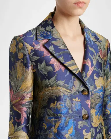 Etro Floral Jacquard Single-Breasted A-Line Jacket | Thumbnail 5 Etro Floral Jacquard Single-Breasted A-Line Jacket | Thumbnail 5