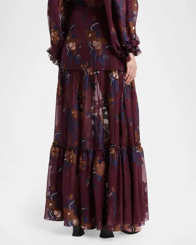 Etro Floral Embroidered Tiered Maxi Skirt | Thumbnail 2