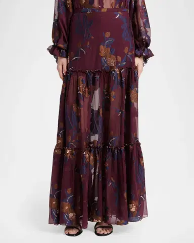 Etro Floral Embroidered Tiered Maxi Skirt | Thumbnail 3
