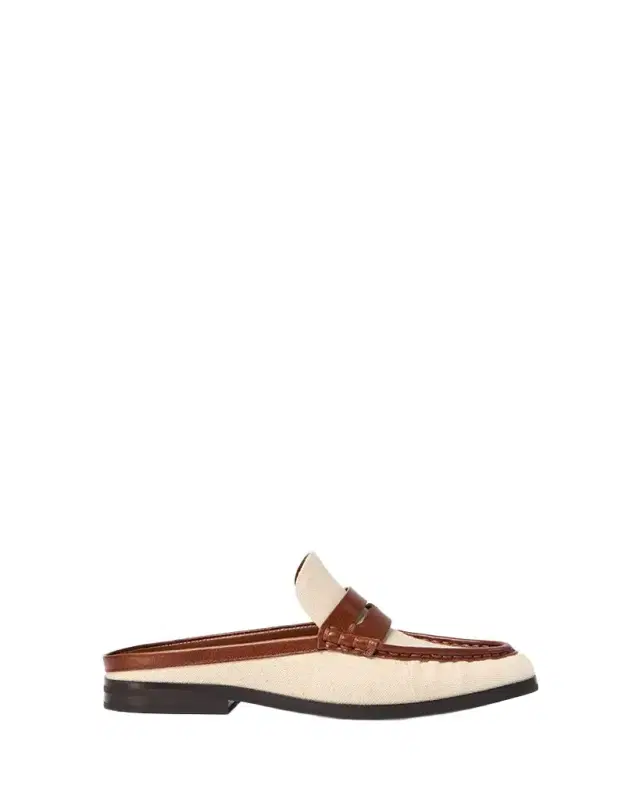 Dean Canvas & Leather Backless Loafers