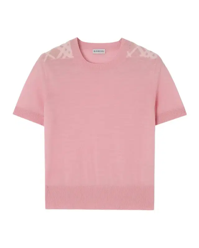 Burberry Winnie Check-Shoulder Wool Short-Sleeve Sweater