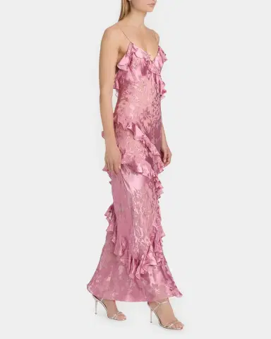 LoveShackFancy Dean Floral Silk Maxi Dress | Thumbnail 4