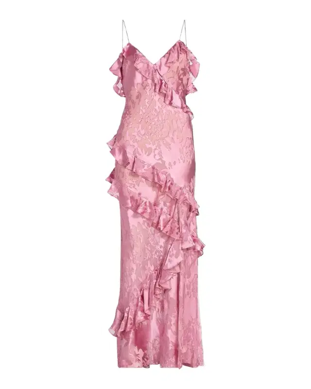 LoveShackFancy Dean Floral Silk Maxi Dress