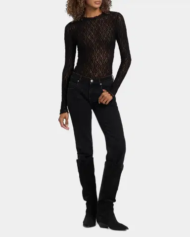 Isabel Marant Brany Stretch Lace Long-Sleeve Top | Thumbnail 2 Isabel Marant Brany Stretch Lace Long-Sleeve Top | Thumbnail 2