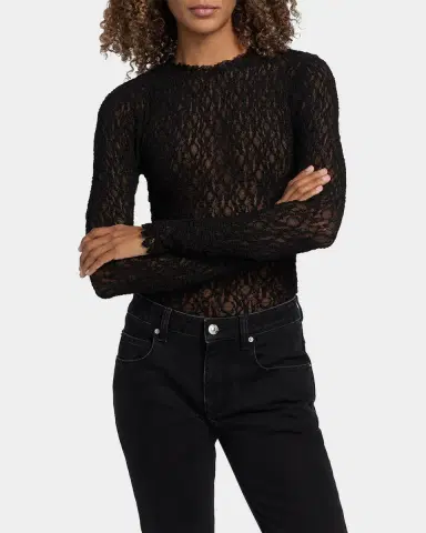 Isabel Marant Brany Stretch Lace Long-Sleeve Top | Thumbnail 4 Isabel Marant Brany Stretch Lace Long-Sleeve Top | Thumbnail 4