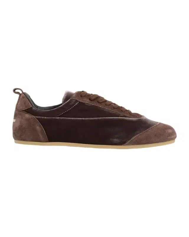 Jil Sander Etage Velvet and Suede Low-Top Sneakers
