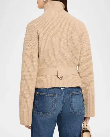 Brandon Maxwell Neal Cashmere Hidden Zip Sweater | Thumbnail 3