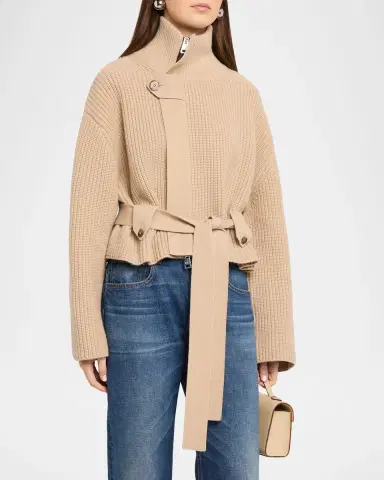Brandon Maxwell Neal Cashmere Hidden Zip Sweater | Thumbnail 4