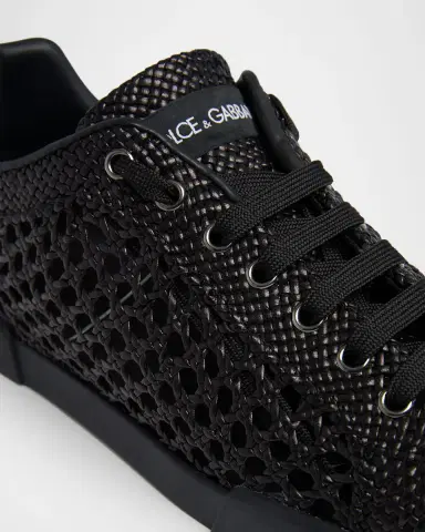 Dolce & Gabbana Men's Portofino Open-Weave Low-Top Sneakers | Thumbnail 5 Dolce & Gabbana Men's Portofino Open-Weave Low-Top Sneakers | Thumbnail 5