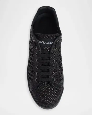 Dolce & Gabbana Men's Portofino Open-Weave Low-Top Sneakers | Thumbnail 6 Dolce & Gabbana Men's Portofino Open-Weave Low-Top Sneakers | Thumbnail 6
