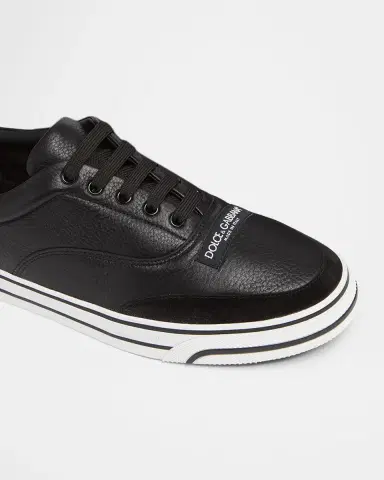 Dolce & Gabbana Men's Grained Leather Label Low-Top Sneakers | Thumbnail 5 Dolce & Gabbana Men's Grained Leather Label Low-Top Sneakers | Thumbnail 5