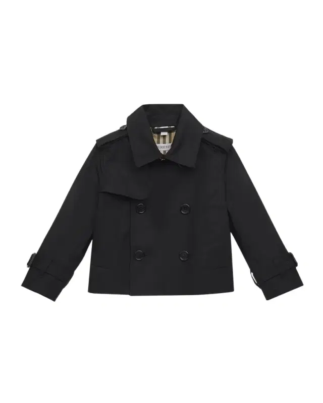 Burberry Girl 's Rosie Cropped Gabardine Trench Coat, Size 4-14