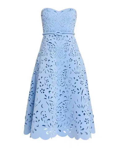 BADGLEY MISCHKA Strapless Butterfly Laser-Cut Midi Dress | Thumbnail 1