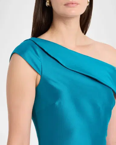 Badgley Mischka One-Shoulder Column Gown | Thumbnail 5 Badgley Mischka One-Shoulder Column Gown | Thumbnail 5