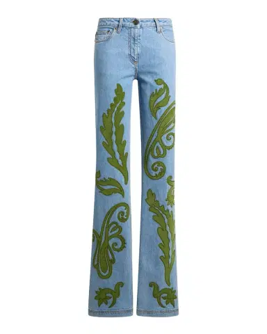 Etro Paisley Embroidered Bootcut Jeans | Thumbnail 1 Etro Paisley Embroidered Bootcut Jeans | Thumbnail 1