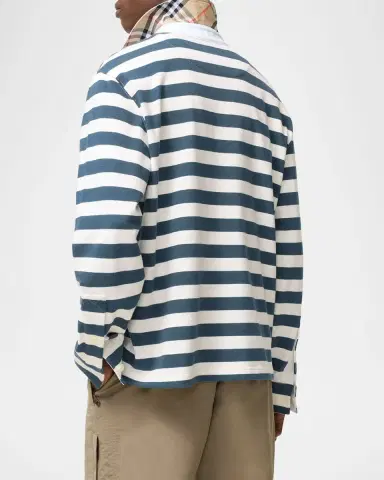 Burberry Men's Striped Cotton Rugby Polo Shirt | Thumbnail 2 Burberry Men's Striped Cotton Rugby Polo Shirt | Thumbnail 2