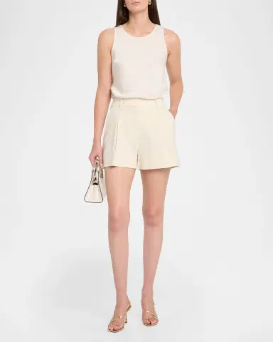 Veronica Beard Craig Pleated-Front Shorts | Thumbnail 2