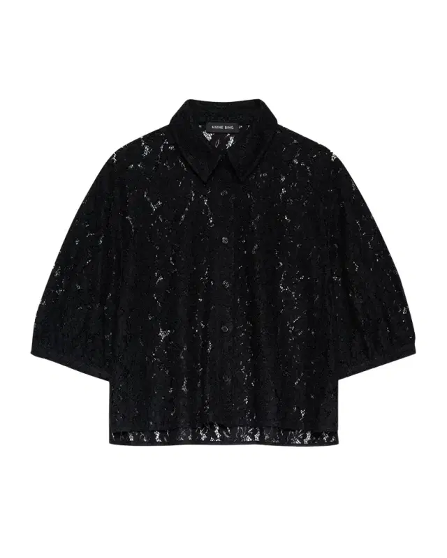 ANINE BING Shayna Lace Crop Top