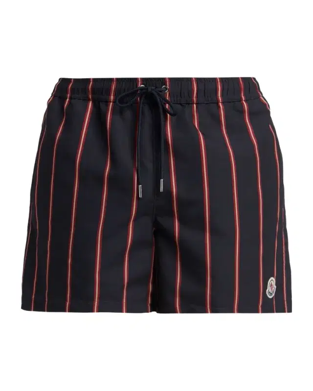 Moncler Men 's Stripe Embroidered-ogo Swim Trunks