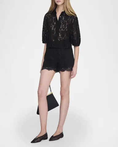 Anine Bing Kam Lace Shorts | Thumbnail 2 Anine Bing Kam Lace Shorts | Thumbnail 2