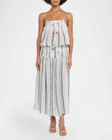 Ulla Johnson Almia Striped Midi Skirt Coverup | Thumbnail 2 Ulla Johnson Almia Striped Midi Skirt Coverup | Thumbnail 2