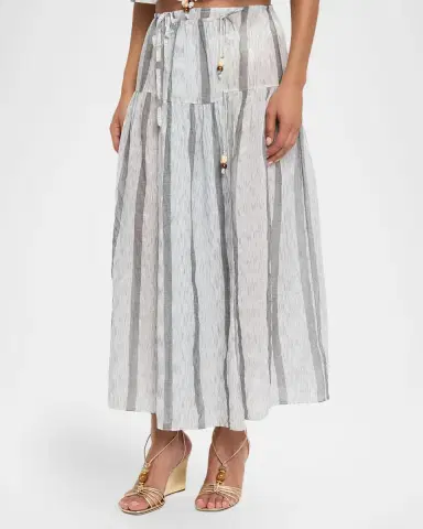 Ulla Johnson Almia Striped Midi Skirt Coverup | Thumbnail 4 Ulla Johnson Almia Striped Midi Skirt Coverup | Thumbnail 4