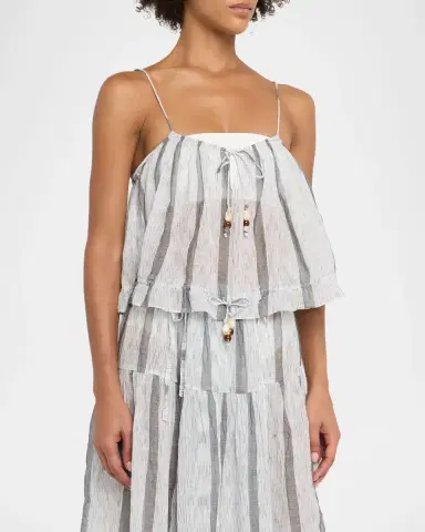 Ulla Johnson Cara Striped Coverup Top | Thumbnail 4 Ulla Johnson Cara Striped Coverup Top | Thumbnail 4