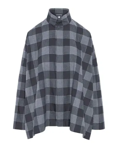 Eskandar Plaid Cotton Wide Longer Back Shirt Jacket | Thumbnail 1 Eskandar Plaid Cotton Wide Longer Back Shirt Jacket | Thumbnail 1