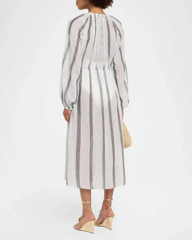 Ulla Johnson Aurora Striped Midi Dress Coverup | Thumbnail 3 Ulla Johnson Aurora Striped Midi Dress Coverup | Thumbnail 3
