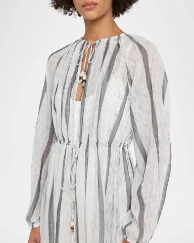 Ulla Johnson Aurora Striped Midi Dress Coverup | Thumbnail 5 Ulla Johnson Aurora Striped Midi Dress Coverup | Thumbnail 5