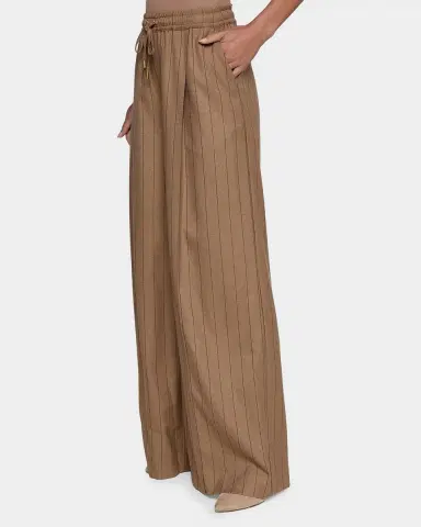 L 'AGENCE Connie Striped Drawstring Trousers | Thumbnail 4