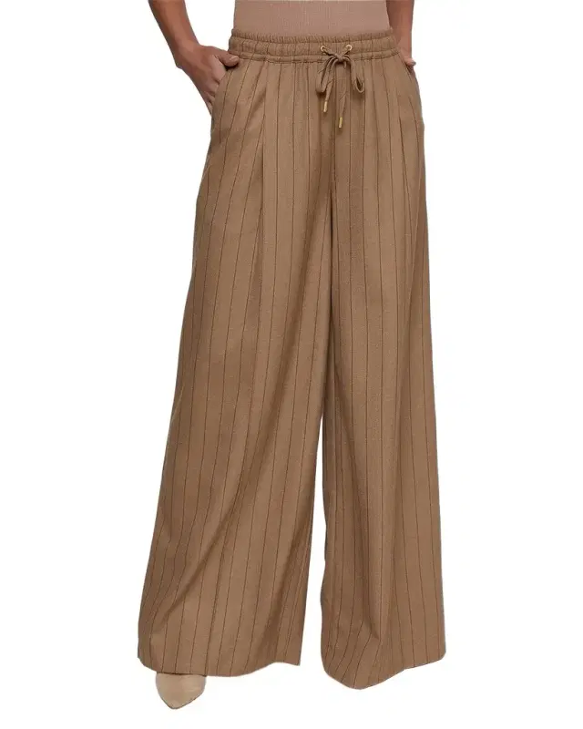 L 'AGENCE Connie Striped Drawstring Trousers