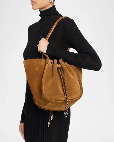 Proenza Schouler Large Ruched Suede Tote Bag | Thumbnail 2