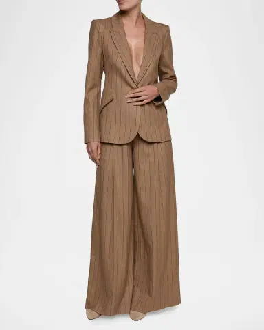 L'Agence Chamberlain Pinstriped Single-Breasted Blazer | Thumbnail 2