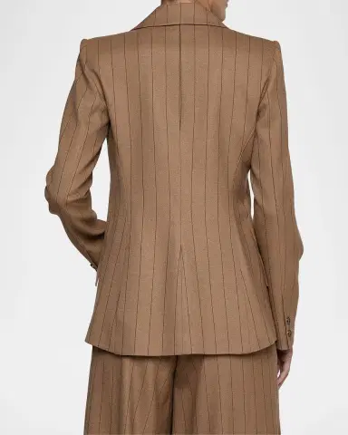 L'Agence Chamberlain Pinstriped Single-Breasted Blazer | Thumbnail 3