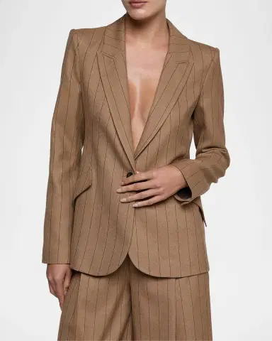 L'Agence Chamberlain Pinstriped Single-Breasted Blazer | Thumbnail 5