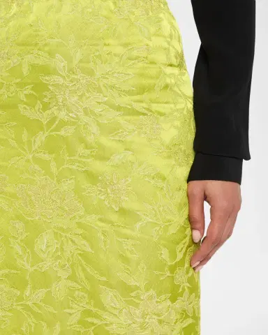 Saint Laurent Metallic Floral Brocade Slit Skirt | Thumbnail 5 Saint Laurent Metallic Floral Brocade Slit Skirt | Thumbnail 5
