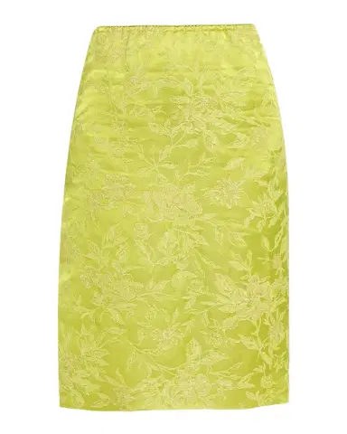 Saint Laurent Metallic Floral Brocade Slit Skirt | Thumbnail 1 Saint Laurent Metallic Floral Brocade Slit Skirt | Thumbnail 1