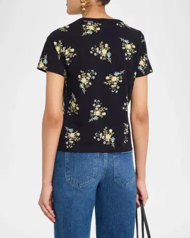 Veronica Beard Carla Floral Crewneck Tee | Thumbnail 3